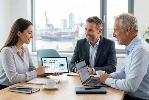 KI Einstieg leicht gemacht - Beratung am Bürotisch - Foto KI generiert
